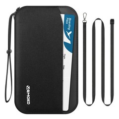 MoKo Family Passport Holder for 5 with 9.45 x 5.51 x 0.79 inches, Black