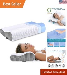 Ergonomic Memory Foam Neck Pillow for Pain Relief – Adjustable & Breathable