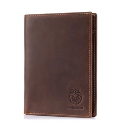 Genuine Leather Passport Holder for Travel Men and , Bifold Slim RFID Blockin…