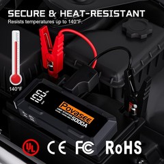 5000A Jump Starter Povasee A40 Car BatteryJump Starter, 12V Jump Box for Car Up