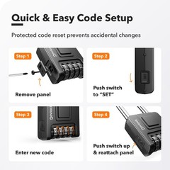 NOVLOCK 2.76 in Long Shackle Combination Locks for Outdoor & Indoor | Heavy D…