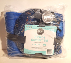 BON VOYAGE TRAVEL COMFORT SET MEMORY FOAM NECK PILLOW BLANKET THROW EYE MASK