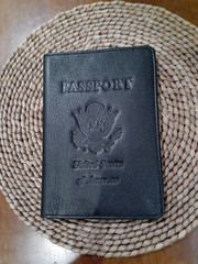 NEW-BOX BLACK LEATHER FOLDING PASSPORT WALLET TOP GRAIN 2 POCKETS NICE!