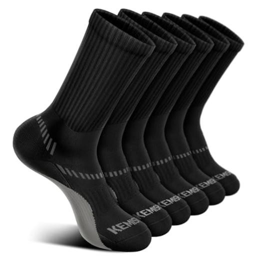 Compression Socks for Men 6Pairs, Athletic Crew Socks 11-13 6pairs-black2741