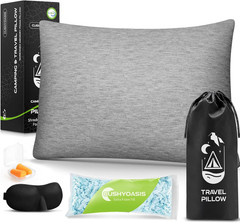 All-In-1 Camping Pillow Set – Shredded Memory Foam Neck Pillow Travel Pillow wit