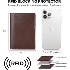 Luxury Leather Bifold Wallet RFID Passport Holder 4 Card Slots Travel Accessory