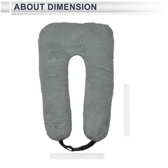 Car Headrest Pillow Polyester,Polypropylene Cotton Gray 1 Pcs for Driving Travel