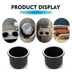 WZP 2PCS Car Cup Holder Insert, Plastic Large Capacity Boat Replacement Black