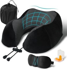 Cervical Memory Foam Neck Pillow kit for Traveling Car Home Office