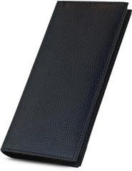Black Basic Genuine Leather Checkbook Cover For Men & Women Black