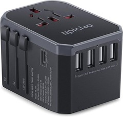 EPICKA Universal Travel Adapter, International Power Adapter Grey