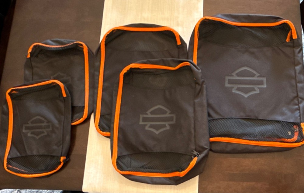 Harley-Davidson Packing Cubes Travel Organizer Set Black/Orange 5pc