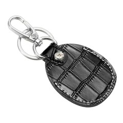 Leather Key Fob, Genuine Leather Keys Cover RFID Key Fob Protector Air 1 Black