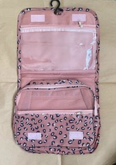 Travel Pouch Expandable Pink Leopard