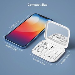 Compact USB-C Adapter Kit with SIM Extractor & Cable Storage – Ideal for Travel