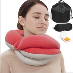 Travel Neck Pillows for Airplanes, Memory Foam 360° Sleep for Long Flight, Sk…