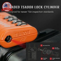 Heavy-Duty 4-Digit Combination TSA Luggage Locks, Rust-Resistant Zinc Alloy, Sea