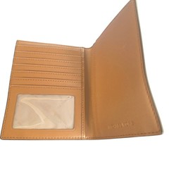 Michael Kors MK Passport Holder Wallet Brown Logo PVC Travel Organizer
