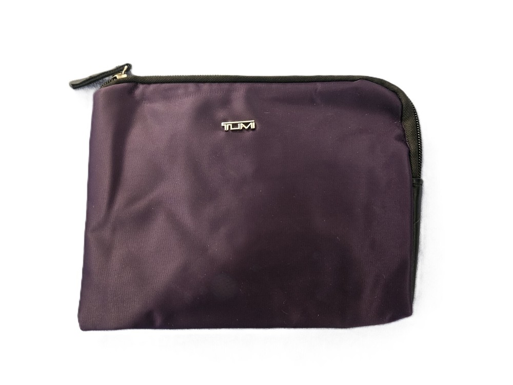TUMI for Delta Small Toiletries Cosmetic Travel Kit Bag Purple 8″ x 6.5″ Purple