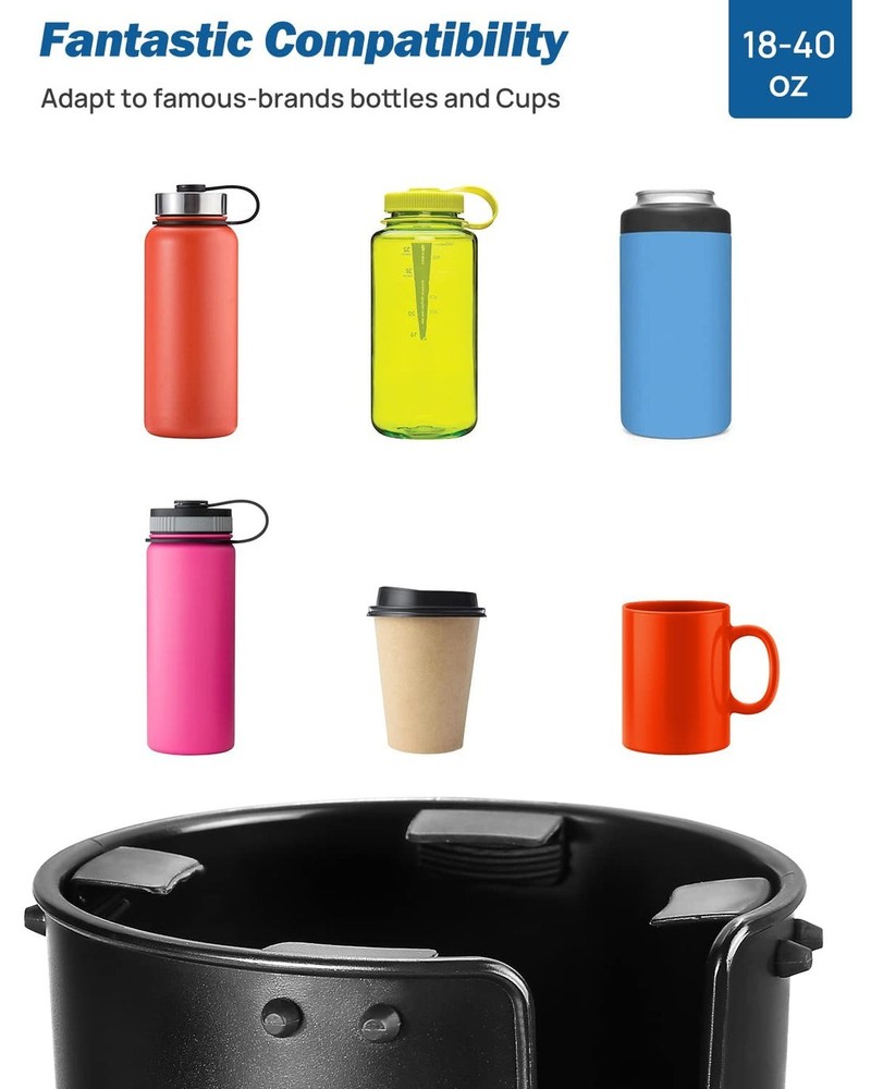JOYTUTUS Upgraded Car Cup Holder Expander with Offset Base, 1pcs, Black