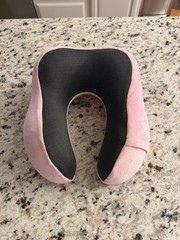 Pink Block Print Travel Neck Pillow