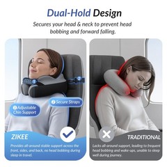 Ergonomic Travel Neck Pillow for Airplane, Dual-Hold Design to Stabilize Head…