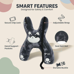 Kids Car Sleeping Pillow – X-Shaped Plush Animal for Neck & Back Support – Hands