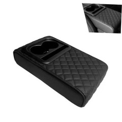 Car Center Console Armrest Pillow, 13.78″×8.27″ Waterproof Leather Black