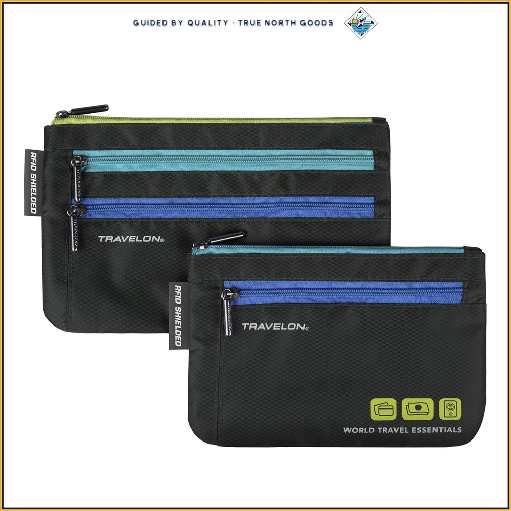 Travel Essentials Organizers for Currency, Passport and Cards – Black