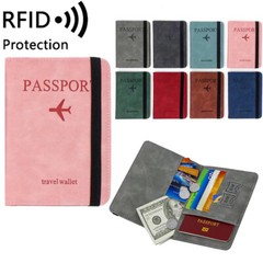 US Slim Leather Passport Holder Wallet Travel RFID Blocking ID Card Case Cover