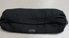 TUMI Black Ballistic Accent Zipper Accessory Cord Travel Pouch Case Bag