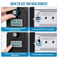 Keys Lock Box with Code, Large Capacity LockBox for Wall Mount