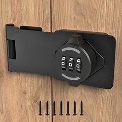 Keyless 3-Digit Combination Lock – Twist Knob Hasp Latch with Password – Glow…