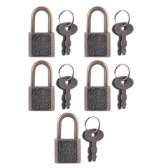 5Pcs Padlock Portable Locker Securing Lock Small Luggage Box Lock With Key