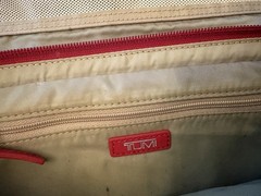 TUMI Red/Maroon Hanging Folding Toiletry Case