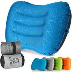 Crisonky Camping Pillow – Inflatable – 1 Count (Pack of 1), Navy Blue