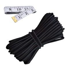 HEMYLU Elastic Cord 1/8 Inch (3MM) x 17FT, Black 3mm x 5m,