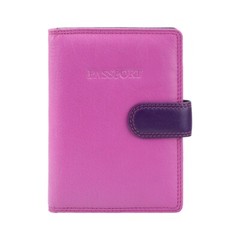 Visconti Women’s Soft Leather Secure RFID Blocking Passport Cover Wallet Berry
