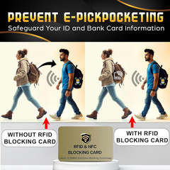 Saitech IT 5 Pack RFID Blocking Card for Credit Debit ID Card, Golden | Slim Ant