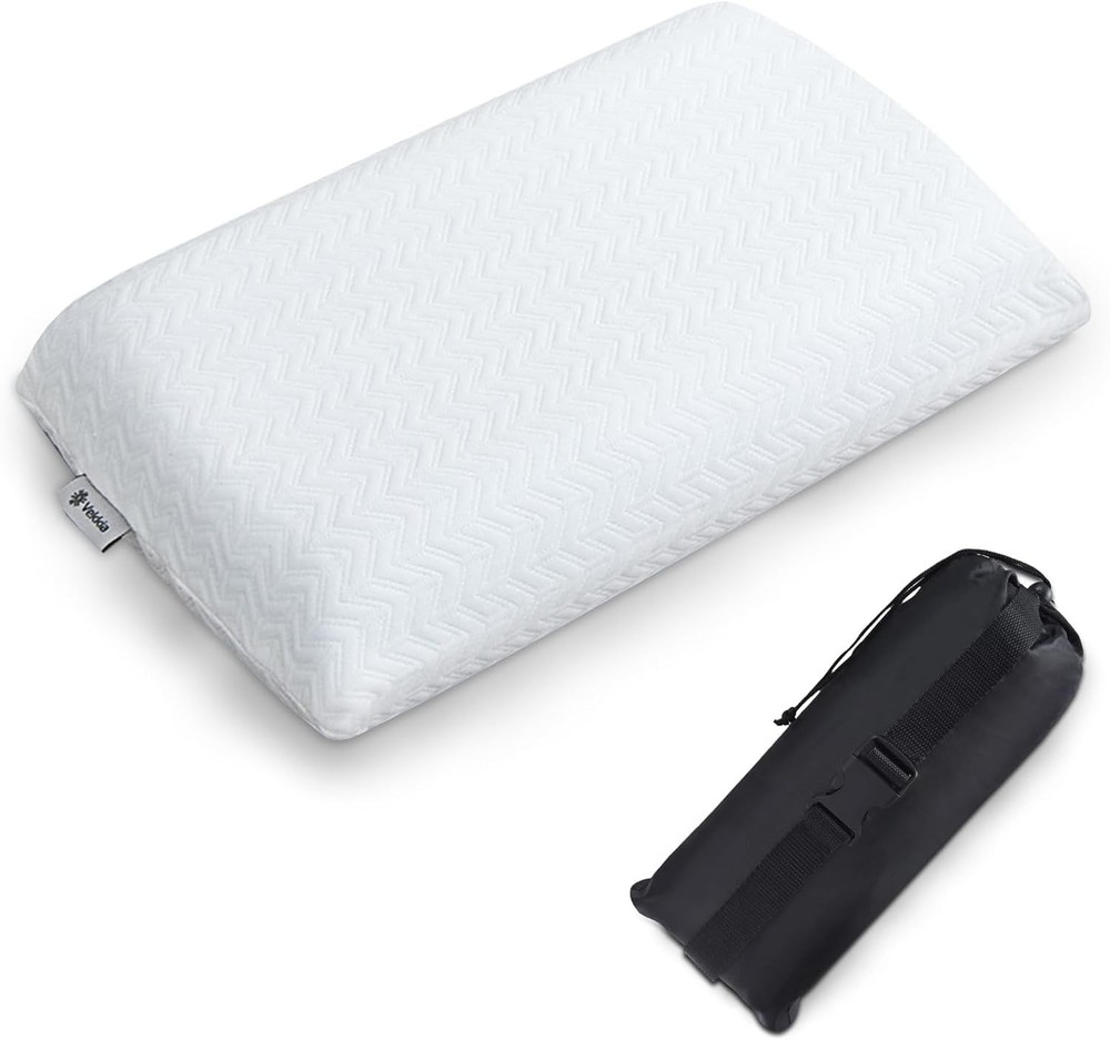 Travel Pillow, Memory Foam Pillow Compressible Camping Pillow with Washable Cove