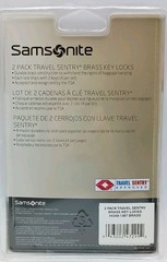 2 – Samsonite Brass Luggage Locks Travel Sentry with 4 Keys