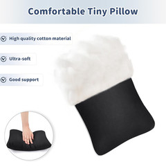 Mini Travel Pillow 11″ x 7″ Small Camping Car Neck Lumbar Kids Nap Pillow Black