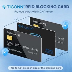 TICONN RFID Blocking 2.1″ x 3.4″ x 0.2″ (or 2.165″ x 3.346″ x 0.787″), Black