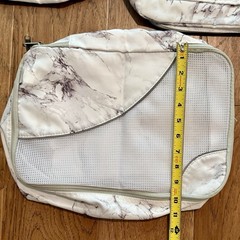 Olarhike Set Of 5 Travel Organizer Packing Cubes For Luggage Set Marble Mesh
