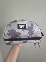 Reebok Reed Dopp Kit Toiletry Bag Light Grey Camo New 2 Zippered Compartments
