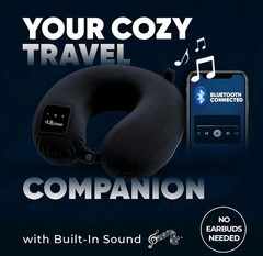 ARniwer – Light Blue Memory Foam U Shape Neck Pillow Wireless Bluetooth Music