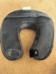 Grey Plush Soft U Neck Support Travel Memory Pillow