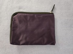 TUMI for Delta Small Toiletries Cosmetic Travel Kit Bag Purple 8″ x 6.5″ Purple