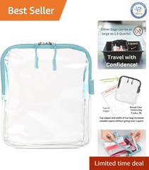 Versatile Light Blue Clear Toiletry Bag – TSA Approved for Travel & Daily Use