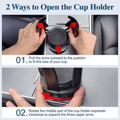 Car Cup Holder Expander, Extender Adapter with CUP-B-1pack, black